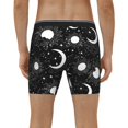 thumbnail image 4 of Picia Crescent and Stars Pattern Men's Athletic Long Leg Briefs , Performance Stretch Underwear，Moisture-Wicking, 4 of 7