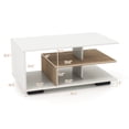 thumbnail image 3 of Costway Geometric Coffee Table with Storage Shelves 3-Tier Rectangular Tea Table Natural + White, 3 of 10