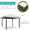 thumbnail image 6 of SHANNA Gazebo Replacement Canopy Roof, 10' x 10' Outdoor Waterproof BBQ Gazebo Canopy Top Cover, Beige, Single Roof, 6 of 8
