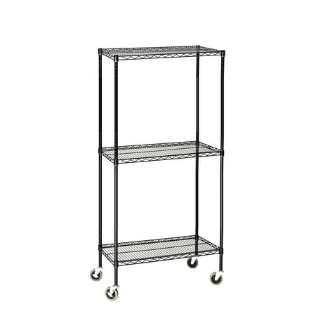 21 Deep X 60 Wide 69 High 3 Tier Black Wire Shelf Truck With 21 Deep X 60 Wide 69 High 3 Tier Black Wire Shelf Truck With 800 Lb Capacity Com