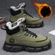 thumbnail image 5 of Botas de nieve cálidas para hombre, botas de algodón para exteriores, caña alta, además de zapatos para caminar de terciopelo, plataforma con cordones, botines para motocicleta, 2025, 5 of 5