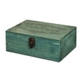 thumbnail image 4 of Caja de almacenamiento de madera, cofre del tesoro decorativo con tapa, regalo de estilo vintage Azul31.5x23.3x11.5cm, 4 of 9