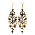 thumbnail image 1 of Boucles d'Oreilles Rétro Boho Multicolores pour Femmes, Chandelier de Fête, Crochet d'Oreille, 1 Paire, Noir, 1 of 5