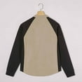 thumbnail image 5 of Handshe Men's Suede Fleece Shirt, Retro Style with Drawstring and Half Placket, Stand Collar Long Sleeve Pullover for Casual Wear, 5 of 6