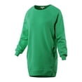 thumbnail image 2 of A2Y Women's Oversized Crew Neck Loose Fit Longline Front Slits Pockets Sweatshirts Kelly Green 3XL, 2 of 5