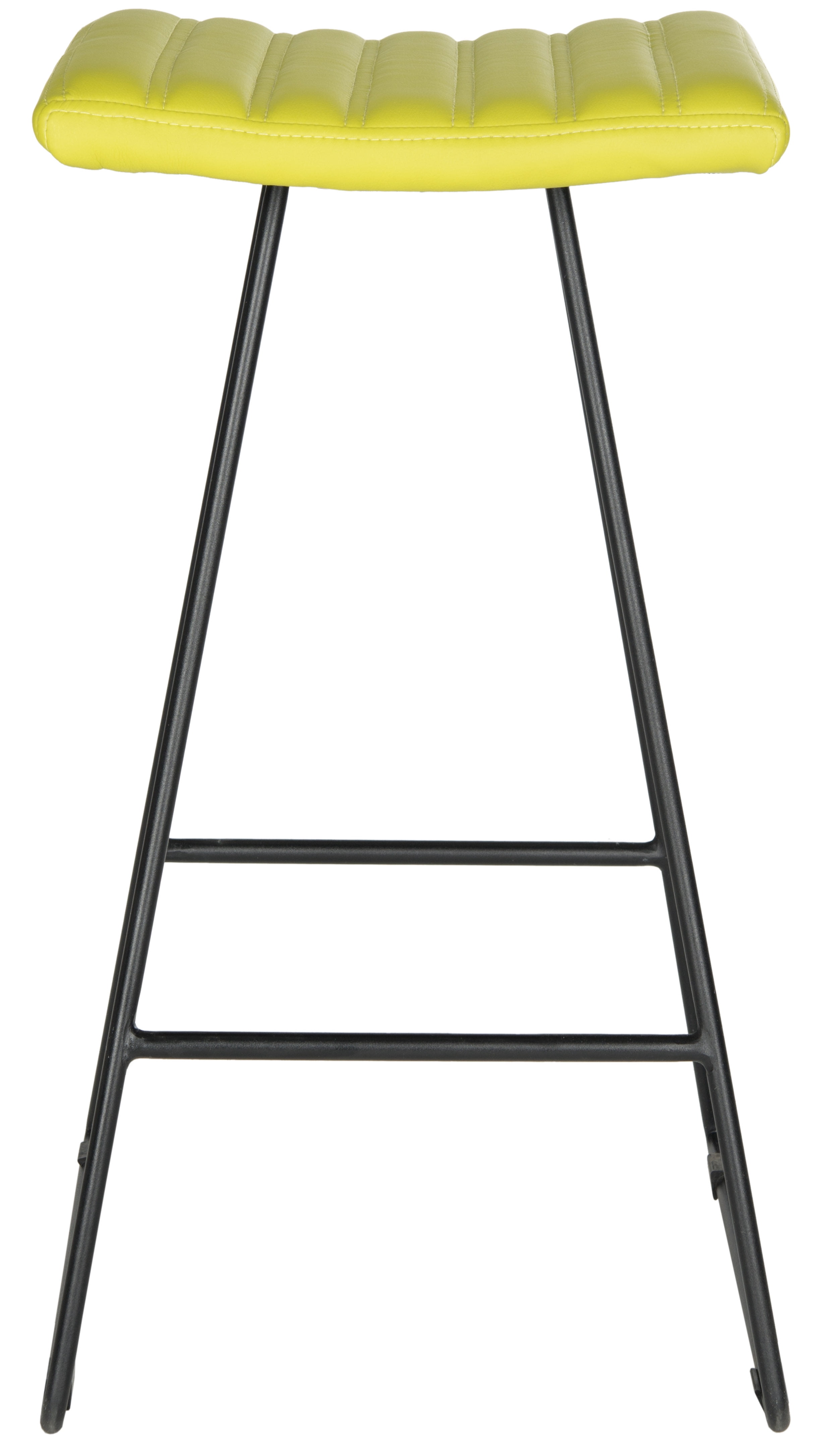 SAFAVIEH Akito 30"H Mid-Century Bar Stool, Green/Black, Set of 2