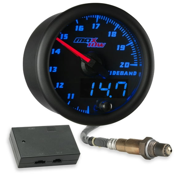 MaxTow | Black & Blue Double Vision Series Wideband Gauge for Trucks