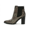 thumbnail image 4 of Charles David Duke Dark Taupe Snake Block Heel Embellished Chelsea Ankle Booties (Dark Taupe, 8), 4 of 8