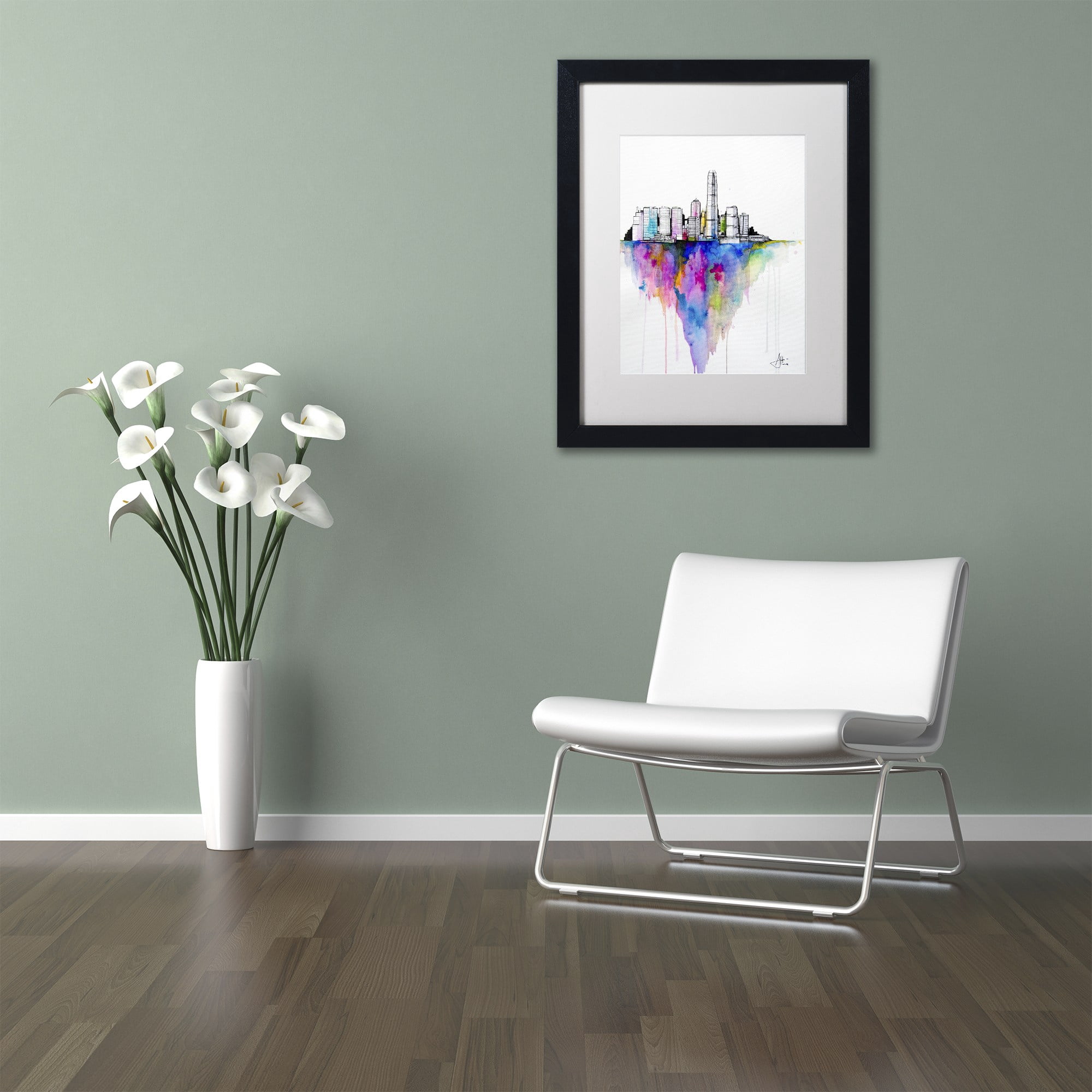 Trademark Fine Art 'Monolith II' Canvas Art by Marc Allante, White Matte, Black Frame
