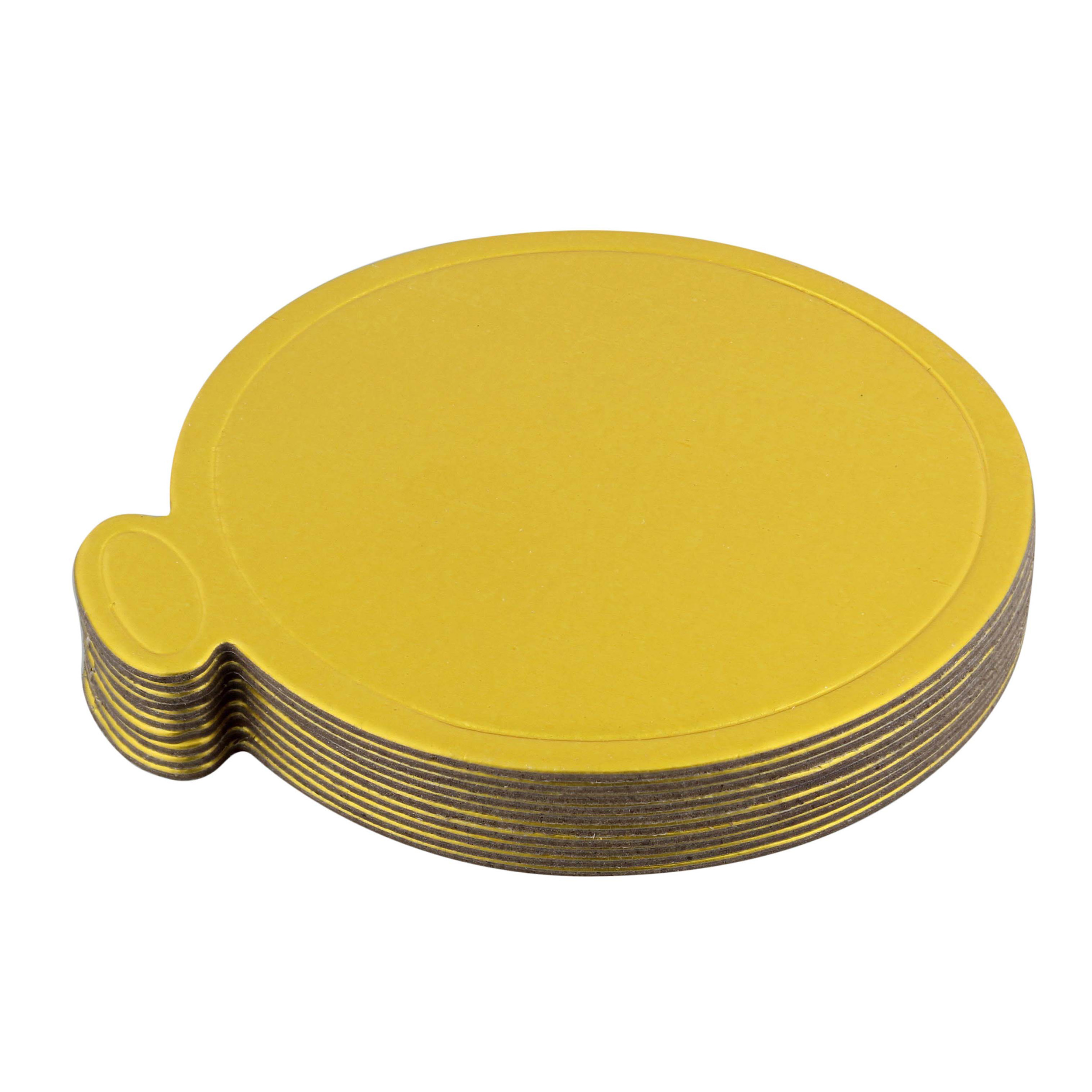 Spec101 Mini Round Cake Boards Bulk 100pk 3.5in Cake Drum Gold Serving Plates