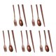 thumbnail image 1 of 5X Juego de Cubiertos de Madera Portátil, Respetuoso con El Medio Ambiente, Cubiertos Reutilizables, Juego de Utensilios, Cuchara, Tenedor, Palillos para Camping, Oficina, Almuerzo, 1 of 5