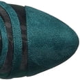thumbnail image 5 of Luichiny Carried Away Emerald Green Sheer Mesh Slits High Heel Sexy Dress Bootie (6), 5 of 7