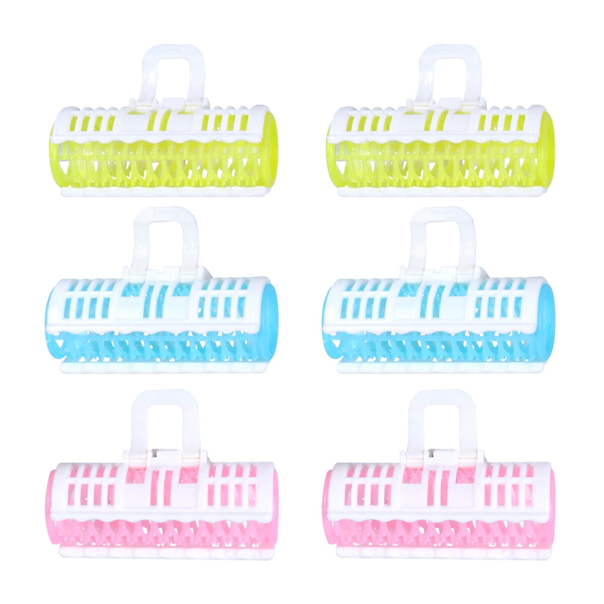 6pcs Hair Curlers Rollers SeeThrough Bang Curlers Plastic Hair Rollers