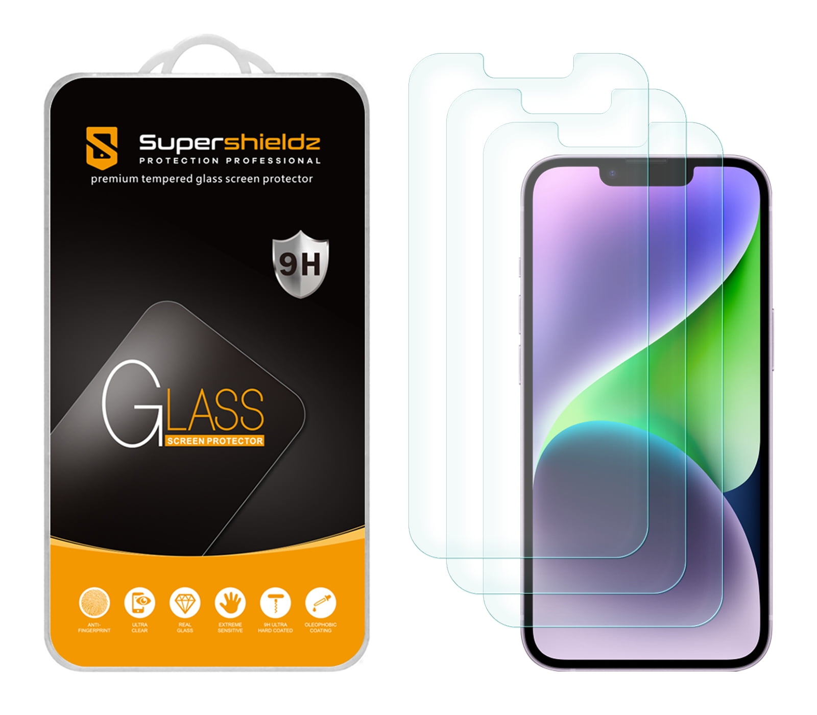 3 Pack Supershieldz For Iphone 14 Iphone 13 Iphone 13 Pro 6 1 Inch Tempered Glass Screen Protector Anti Scratch Bubble Free Walmart Com
