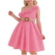 thumbnail image 1 of Vestido Corto de Verano sin Mangas Vestido de Cuello de Camisa con Bolsillos de Carga Y Correo de Arco de Satén a Juego Vestido de Verano Casual para Fiestas Y Uso Diario, 1 of 7