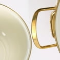 thumbnail image 5 of Xwlshop Enamel Stockpot with Glass Lid, Vintage Floral Nonstick Saucepan with Handles, Induction Safe Cooking Pot for Stew & Soup, 5 of 8