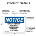thumbnail image 2 of (2 Pack) Forklift Operators Must Wear Seatbelts And OSHA Notice Sign 10 Inch X 7 Inch Plastic Sign, Weather Resistant, UV Protected for Workplace, Business, and Construction Site, Made, 2 of 8