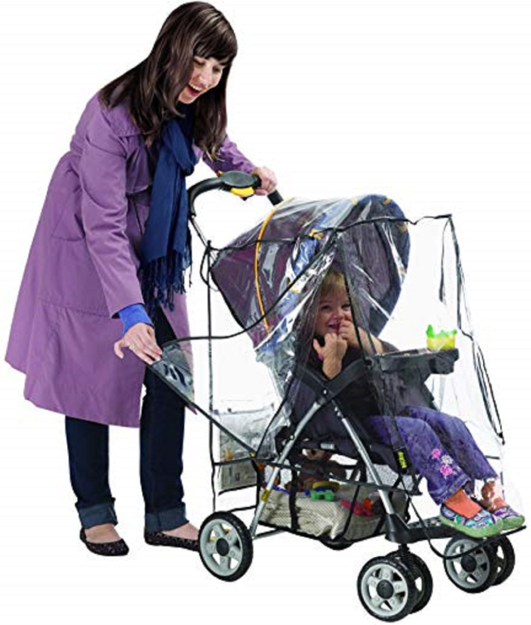 Weather Shield Double Popular for Swivel Wheel Stroller Universal Size Baby Rain Cover/Wind Shield Deal 
