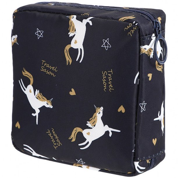 Bolsa de almacenamiento de tampones para mujer, minialmohadilla sanitaria impermeable, bolsa de cosméticos, bolsa de cosméticos de viaje, bolsa de cosméticos, cable de datos, unicornio ShuxiuWang 9024715416254