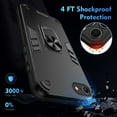 thumbnail image 6 of Allytechgroup iPhone SE 2022/2020 3rd 2nd Gen / iPhone 8 7 Case Cover, Bumper Shockproof Case with Ring Holder Stand Compatible with Car Mount Premium PC and TPU Phone Case, Black, 6 of 7