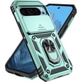 thumbnail image 1 of KOMI Designed for Google Pixel 9 Pro, Military-Grade Drop-Proof Case with Sliding Camera Cover and Ring Kickstand, Heavy Duty Shockproof Full Body Protective Phone Case, Dark Green, 1 of 5