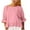 Pink, variant on Kovlvoll Tops for Women Half Sleeve Crew Neck Pleated Ruffles Casual Shirts Summer Linen Comfy Solid Color Top