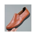 thumbnail image 3 of Fangasis Men Boat Shoe Non-Slip Flats Slip On Loafers Office Faux Leather Moccasin Yellow 6.5, 3 of 7