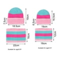 thumbnail image 6 of Eoperou 1 Set Winter Hat Stretch High Elasticity Fuzzy Soft Thicken Keep Warm Stripe Children Knitted Hat Scarf Suit for Outdoor, 6 of 8