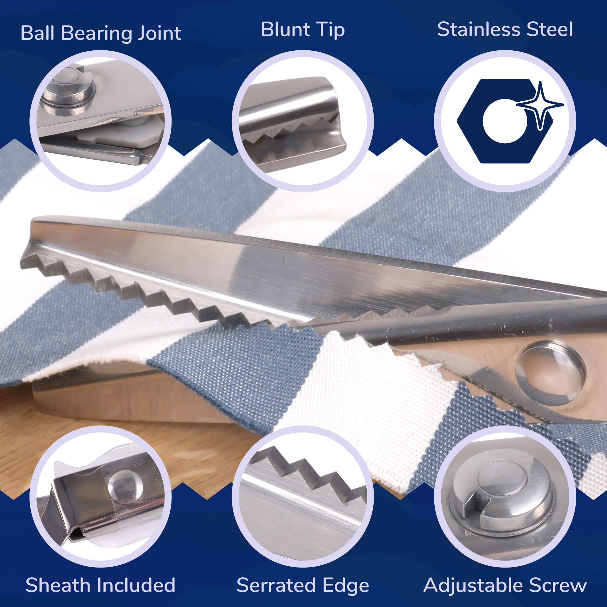 JubileeYarn Metal Pinking Shears - Silver - 3 Units