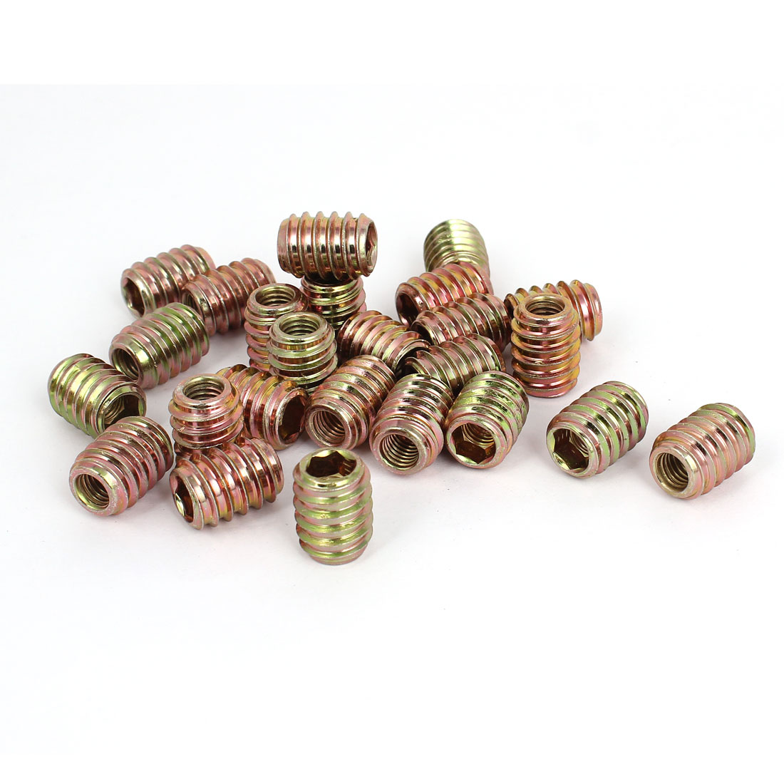Unique Bargains 25 Pcs M8x20mm Hex Dowel Insert ENut Screws Nuts