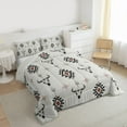 thumbnail image 3 of Feelyou Bohemian Aztec Queen Comforter Set, Rustic Sheep Skeleton Bedding Sets, Hippie Tribal Triangle Reversible Bedding Comforter Set, Lightweight Room Decor, 3pcs, 3 of 8