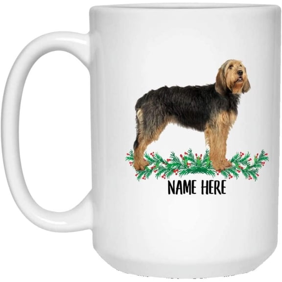 Funny Personalized Text Gifts Otterhound Black And Tan Custom Name Christmas 2022 Gifts White Coffee Mug White 15oz