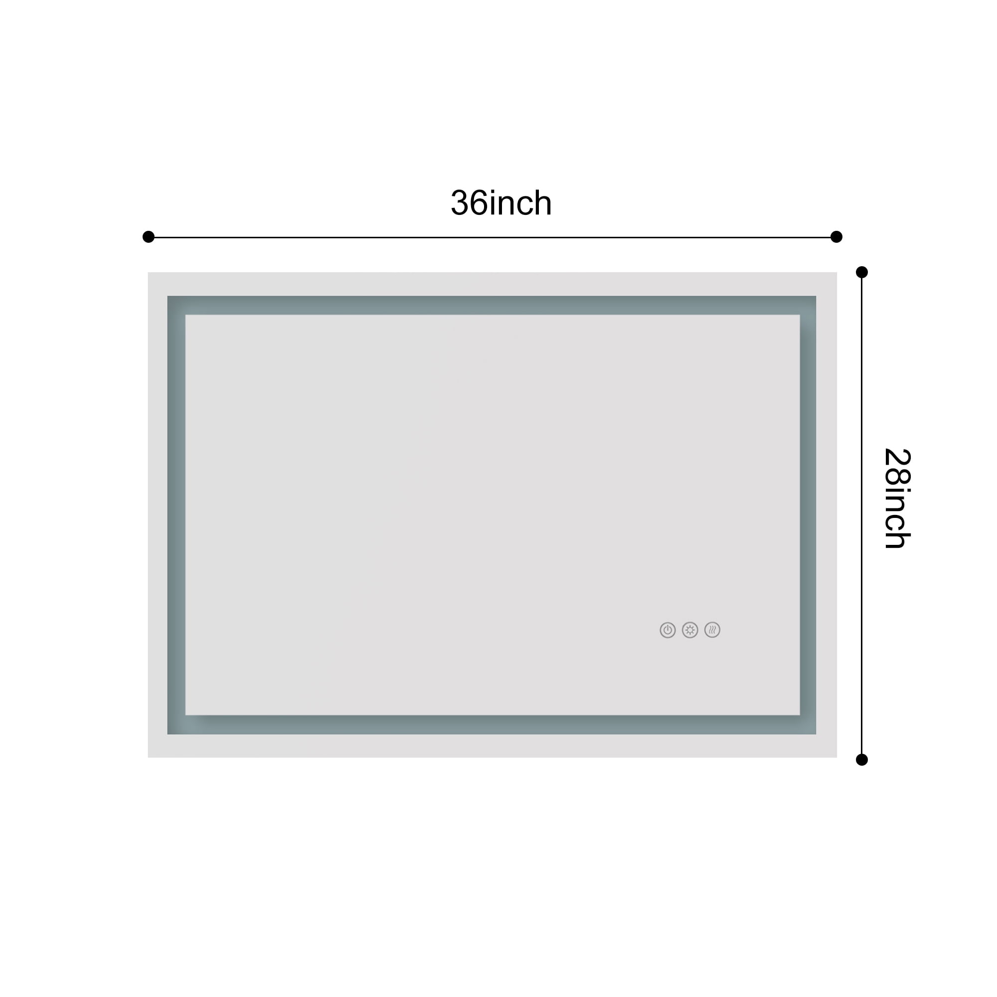 36x28 Inch LED Bathroom Mirror with Frontlit and Backlit, Wall Mounted Vanity Mirror with Smart Touch Button, Anti-Fog, Memory Function, 3 Colors, Stepless Dimmable Makeup Mirror