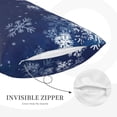 thumbnail image 3 of Uemuo Christmas Blue Print Throw Pillow Case – Cozy & Soft Cushion Cover, Hypoallergenic Pillow Case for Sleeping, Perfect for Women with Envelope Closure-14"x20", 3 of 6