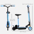 thumbnail image 3 of Soozier Foldable Electric Scooter with Seat for Kids Ages 6-14, Blue, 3 of 10