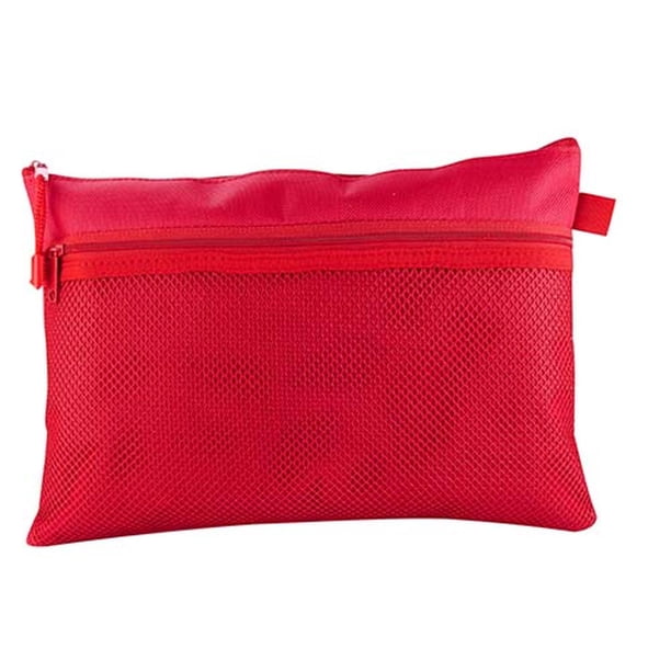 Estuche porta lápices con bolsillo de malla exterior rojo 29 x 20