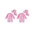 thumbnail image 2 of BemeyourBBs Toddler Baby Boy Girl One Piece Swimsuit Kids Infant Bathing Suit Long Sleeve Rash Guard Half Zipper Bee Strawberry Sailboat Swimwear Sunhat Set UPF 50+, 2 of 9