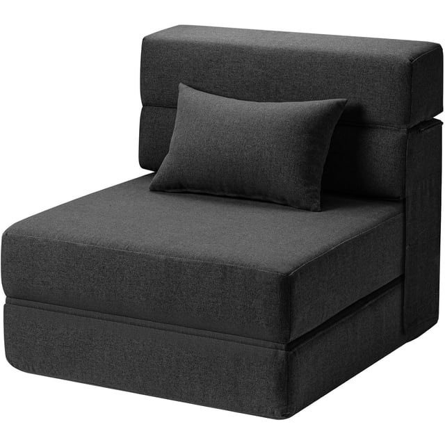 Yeshouse Sofá cama plegable convertible 4 en 1, sofá de dos plazas plegable con almohada, sofá cama tapizado para dormitorio, sala de estar o habitación de invitados