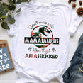 thumbnail image 5 of Camisetas con estampado de leopardo Mamasaurus de acuarela para niños, divertidas camisetas de algodón de verano con dinosaurio jurásico, ropa para niños, camisetas para bebés, 5 of 5