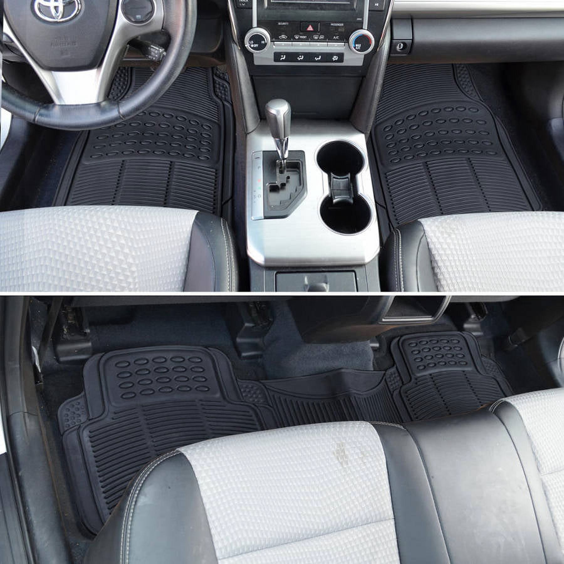 BDK Car SUV and Van Floor Rubber Mats with Cargo Trunk Mat, Heavy Duty All Weather Protection, 3 Colors