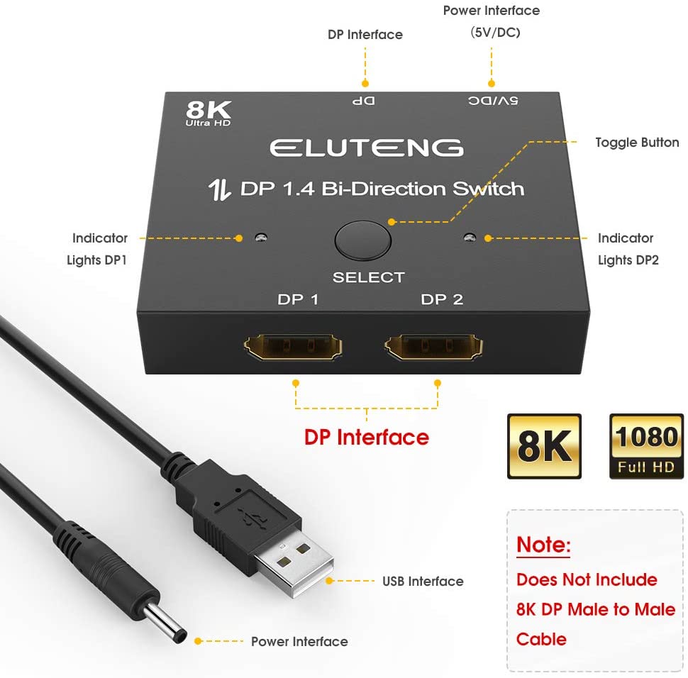 ELUTENG Displayport Switch 8K 
