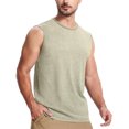 thumbnail image 4 of cocolona Mens Summer Solid Color Tank Tops Crew Neck Sleeveless Stretchy Sports Shirts Gym Workout Running Tank Tops, 4 of 4