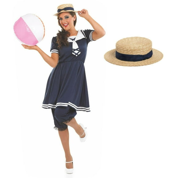 fun shack Robe Victorienne Maillot de Bain Ancien pour Femmes, Costume Victorien pour Femmes, Costume de Déguisement pour Femmes