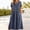 Navy, variant on HOMBOM Womens Dresses Gray Dress with Pockets Maxi Embroidered Print Ruffled Waist A-Line Dress for Ladies Easter