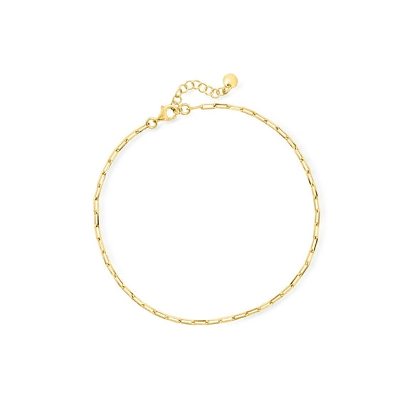 Pure Collection by Ross-Simons Italian 18kt Gold Vermeil Paper Clip Link Anklet, Women's, Adult
