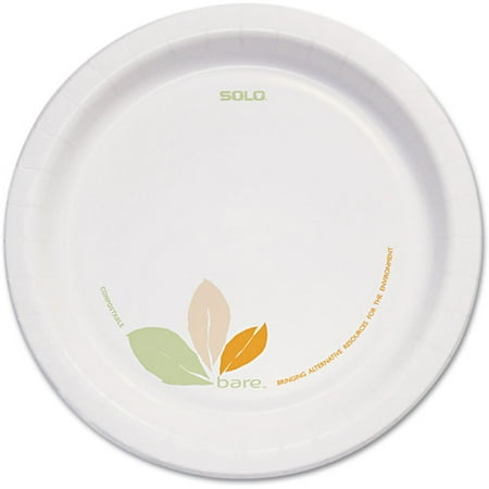 SOLO Cup Company Bare Compostable Dinnerware, 8.5" Plate, 250 ct