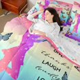 thumbnail image 4 of Homewish Girly Dreamy Dance Bedding Comforter Set 7 Pieces for Kids Adults Teens,Cheer Team Cheerleading Full Bedding Set Lightweight,Flying Butterflies Fitted Sheet Flat Sheet,Breathable Home Decor, 4 of 8