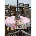 thumbnail image 3 of Round Outdoor Tablecloth With Umbrella Hole And Zipper– Floral Bunny Easter Waterproof Patio Table Cover for Party, Picnic, Backyard, 60" Dia. , Spring Colorful Eggs Pink, 3 of 8