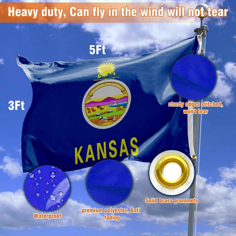 Buy 12x18 12x18 State of Kansas Sleeve Flag Boat Car Garden 3 Grommets 3 Online in India Buy 12x18 12x18 State of Kansas Sleeve Flag Boat Car Garden 3 Grommets 3 Online in India