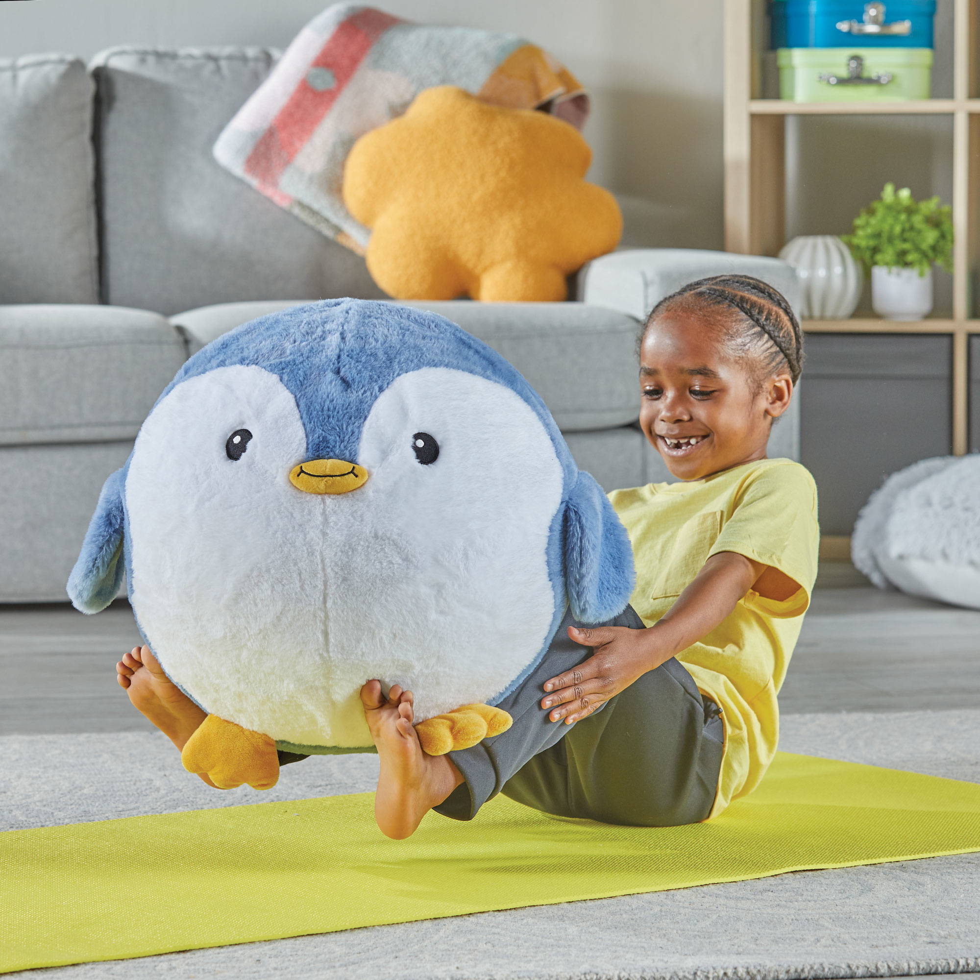 hand2mind BubblePlush Yoga Ball Buddy - Penguin